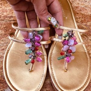 A. Marinelli Gold Sandal